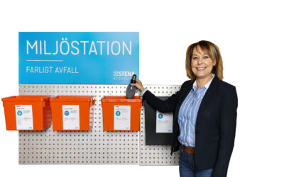 Källsortering av avfall vid varje butik